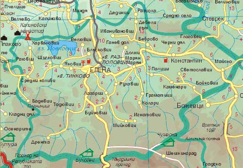 Карта на община Елена